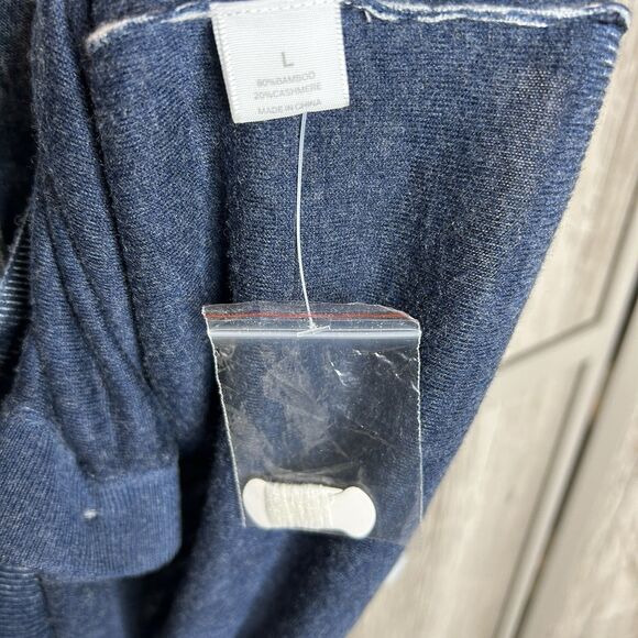 Kokun Cardigan Large Overdye Boxy Bamboo Cashmere Cardigan Blue Size L - Picture 4 of 6